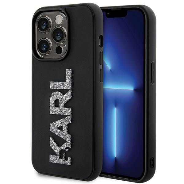 KARL LAGERFELD ümbris jaoks IPHONE 15 Pro KLHCP15L3DMBKCK (3D Logo Glitter) must