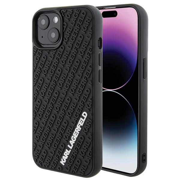 Karl Lagerfeld 3D Rubber Multi Logo ümbris jaoks iPhone 15 - must