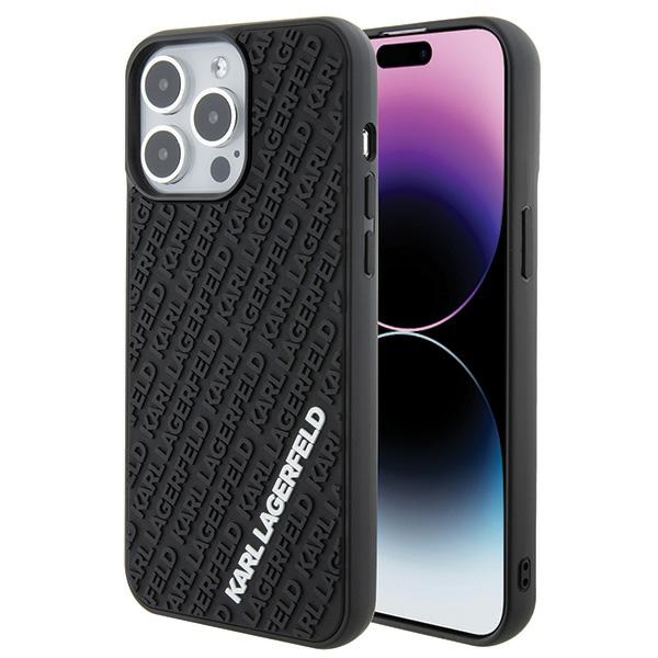 Karl Lagerfeld 3D Rubber Multi Logo ümbris jaoks iPhone 15 Pro Max - must