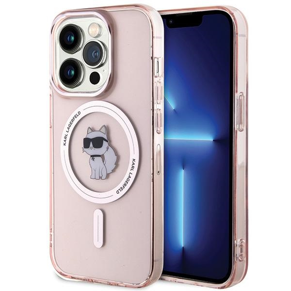 Karl Lagerfeld IML Choupette MagSafe ümbris jaoks iPhone 15 Pro - roosa