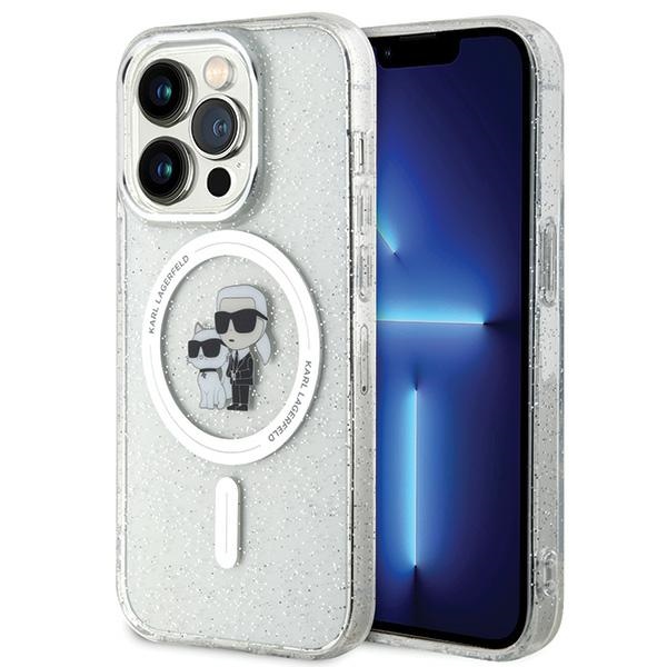 Karl Lagerfeld Karl&Choupette Glitter MagSafe чехол для iPhone 15 Pro - прозрачный