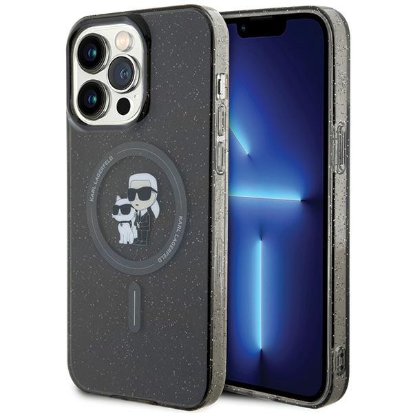 KARL LAGERFELD ümbris jaoks IPHONE 15 Pro Max KLHMP15XHGKCNOK (Glitter + MAG) must