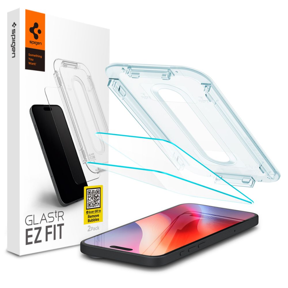 Spigen Glas.tR EZ Fit Karastatud klaas jaoks iPhone 15 / 16 - 2 pcs.