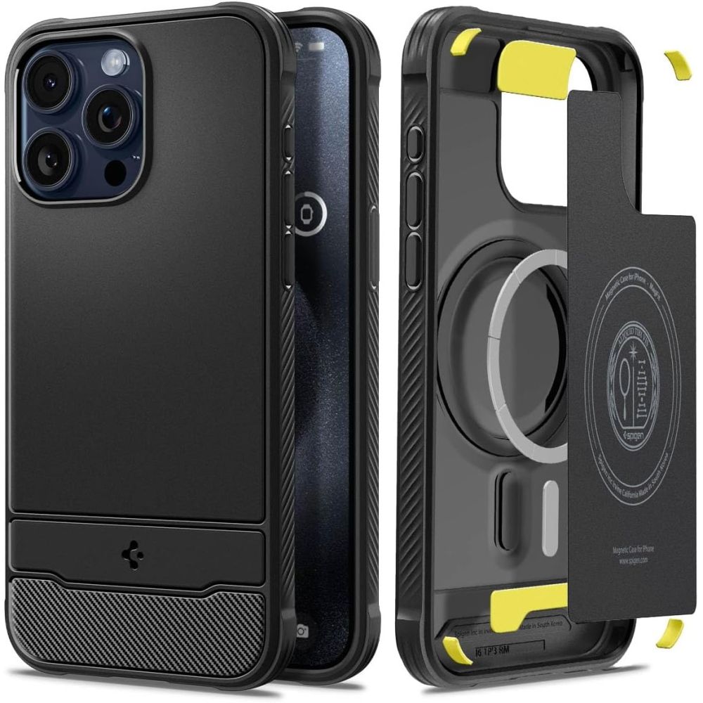 Spigen Rugged Armor Mag Ümbris with MagSafe jaoks iPhone 15 Pro Max - Matte must