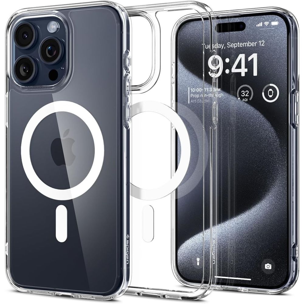 SPIGEN ümbris ULTRA HYBRID MAG compatible with MagSafe jaoks IPHONE 15 Pro valge