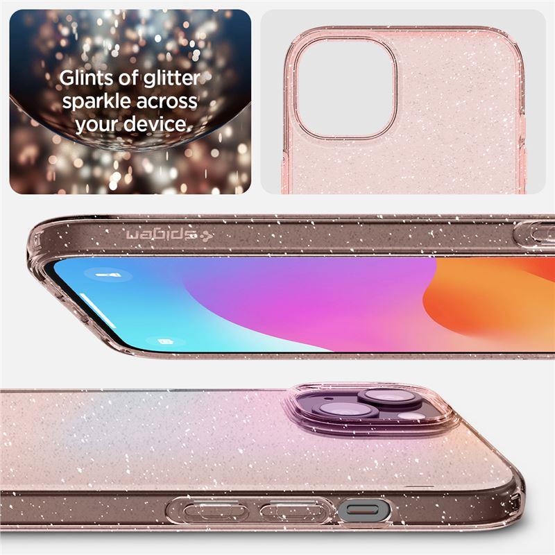 Spigen Liquid Crystal Glitter iPhone 15 Plus Ümbris - roosa/Clear