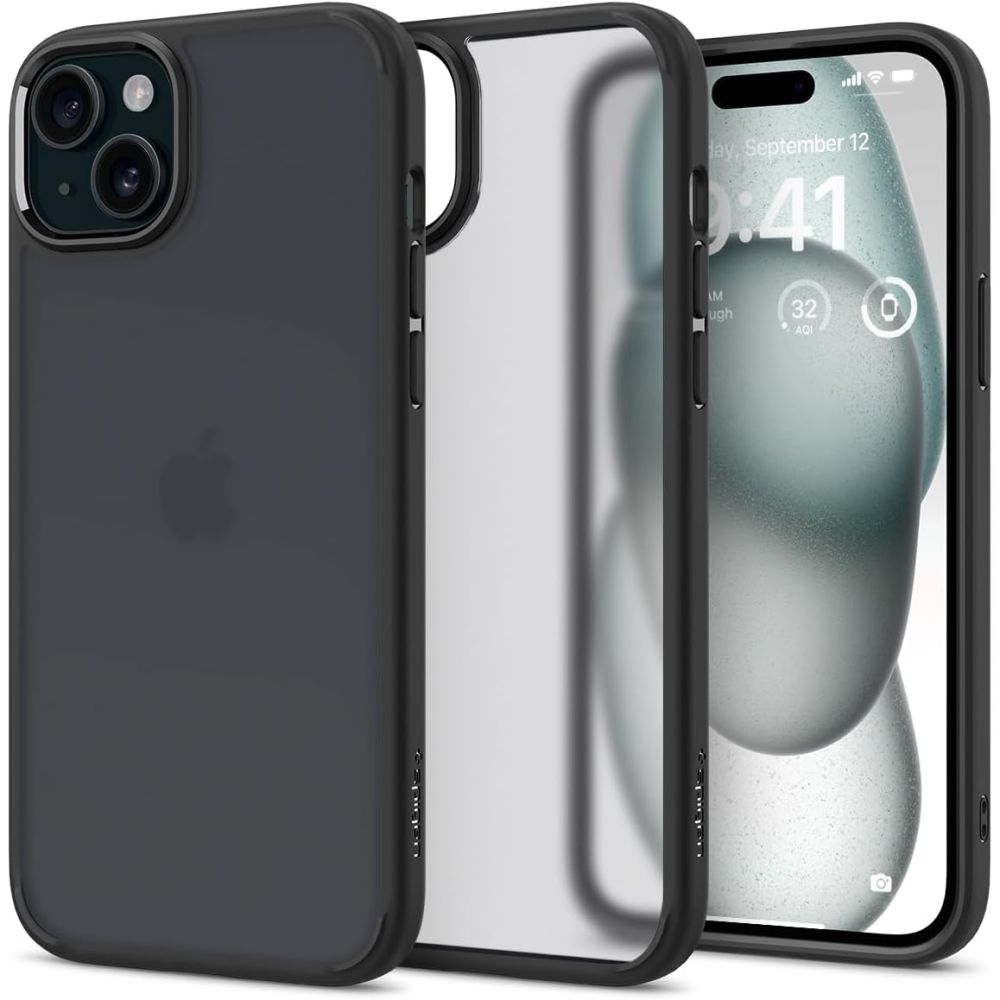 Spigen Ultra Hybrid ümbris seadmele iPhone 15 6.1", härmatis must