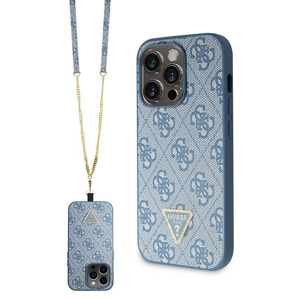 Guess GUHCP15LP4TDSCPB iPhone 15 Pro 6.1" sinine/sinine hardcase Crossbody 4G Metal Logo