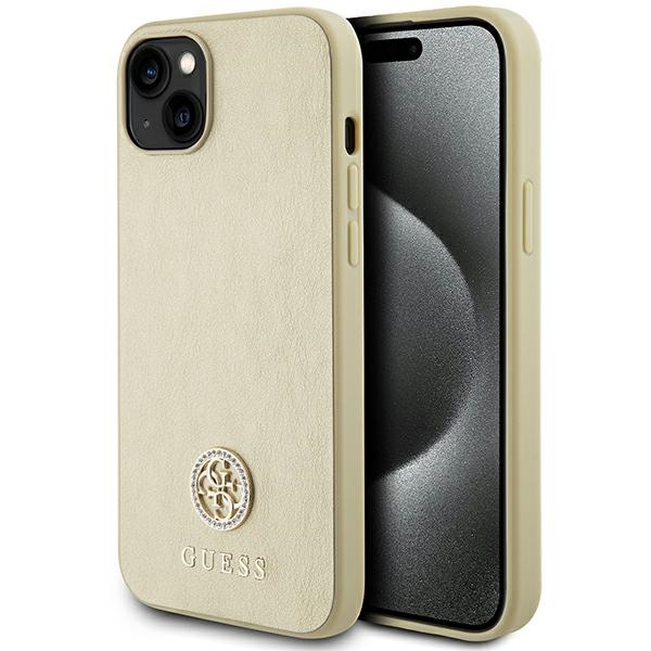 Guess GUHCP15MPS4DGPD iPhone 15 Plus 6.7" золотой/золотой жёсткий чехол Strass Metal Logo