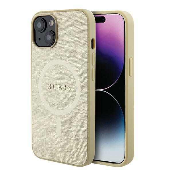 Guess GUHMP15MPSAHMCB iPhone 15 Plus 6.7" kuldne/kuldne hardcase Saffiano MagSafe