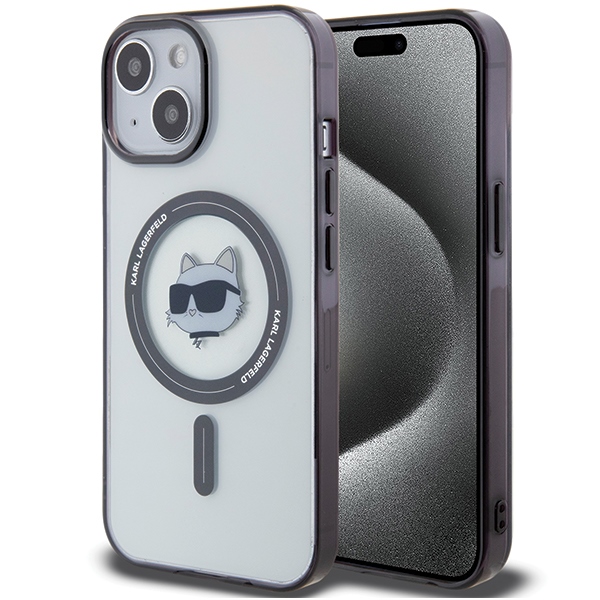 Karl Lagerfeld KLHMP15MHCHNOTK iPhone 15 Plus 6.7" läbipaistev hardcase IML Choupette`s Head MagSafe