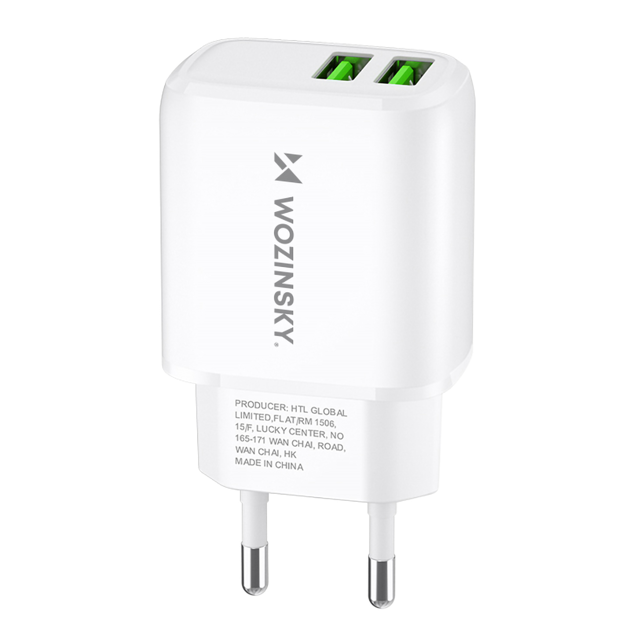 Wozinsky CUWCW 2.4A 2 x USB-A Wall Laadija - valge