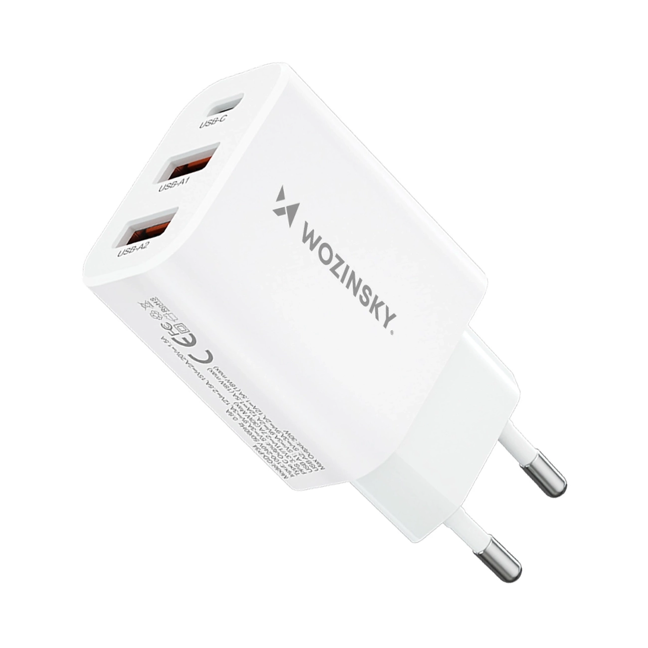 Wozinsky CWCUCW 30W USB-C / 2 x USB-A Wall Laadija - valge