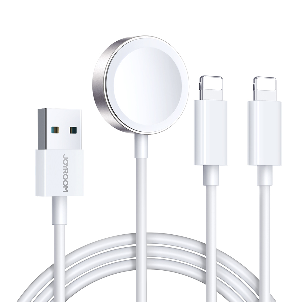 Wireless Charger Joyroom "S-IW007" White 120cm with extension 3in1 (for Apple Watch)