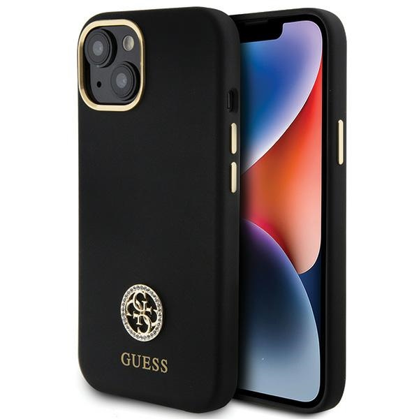 Guess Silicone Logo Strass 4G Ümbris jaoks iPhone 15 - must
