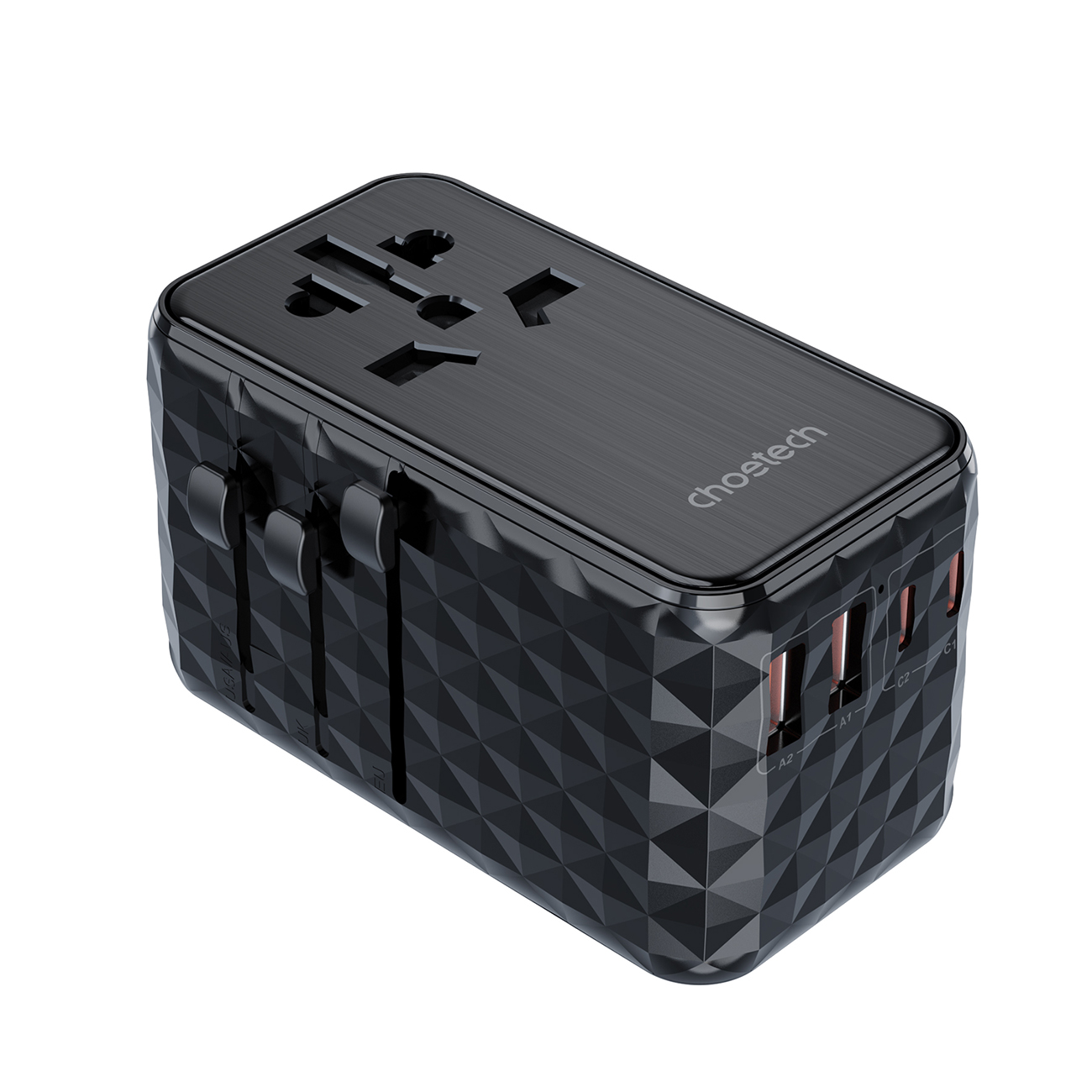 Choetech PD6028 EU / US / AUS / UK travel adapter 2x USB-C 2x USB-A 100W - must