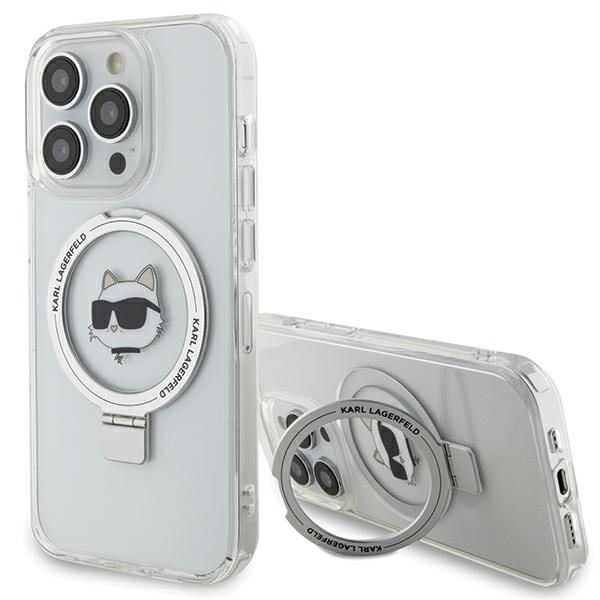 Karl Lagerfeld KLHMP15LHMRSCHH iPhone 15 Pro 6.1" белый/белый жёсткий чехол Ring Stand Choupette Head MagSafe