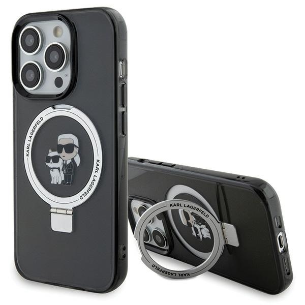 Karl Lagerfeld KLHMP15LHMRSKCK iPhone 15 Pro 6.1" must/must hardcase Ring Stand Karl&Choupette MagSafe