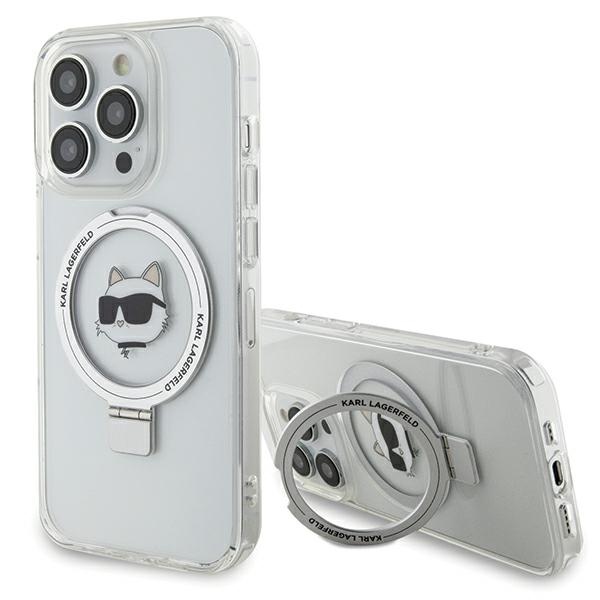 Karl Lagerfeld KLHMP15XHMRSCHH iPhone 15 Pro Max 6.7" белый/белый жёсткий чехол Ring Stand Choupette Head MagSafe
