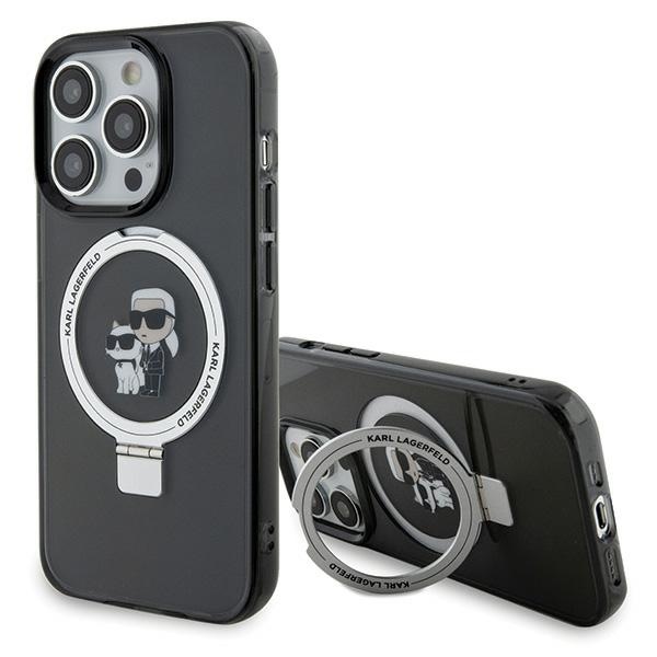 Karl Lagerfeld KLHMP15XHMRSKCK iPhone 15 Pro Max 6.7" чёрный/чёрный жёсткий чехол Ring Stand Karl&Choupette MagSafe