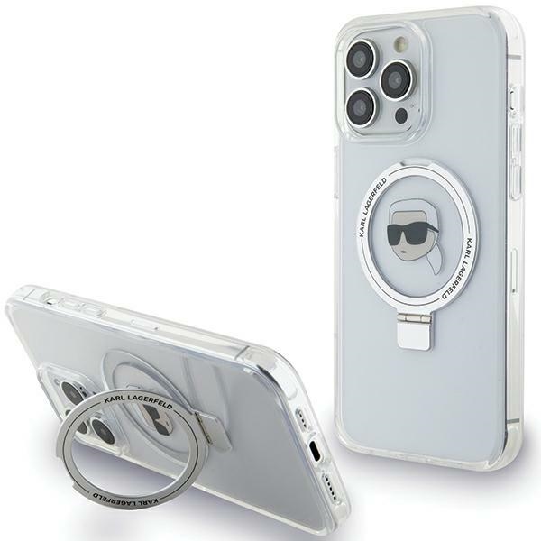 Karl Lagerfeld KLHMP15XHMRSKHH iPhone 15 Pro Max 6.7" белый/белый жёсткий чехол Ring Stand Karl Head MagSafe