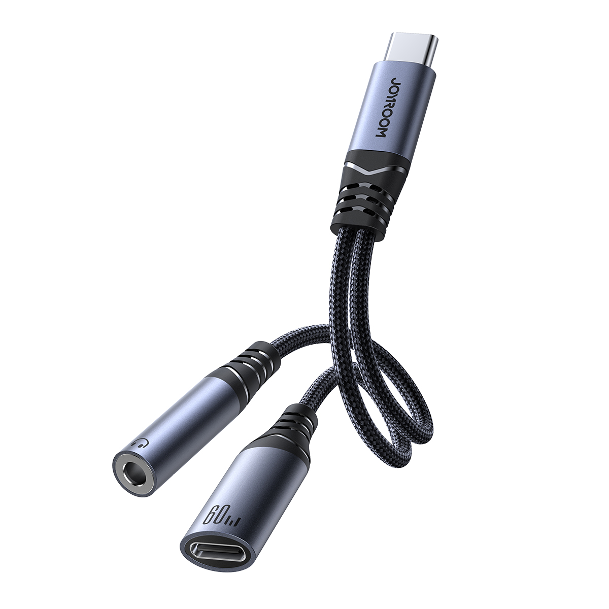 Joyroom SY-C02 2in1 DAC adapter USB-C to USB-C / 3.5 mm mini jack - must