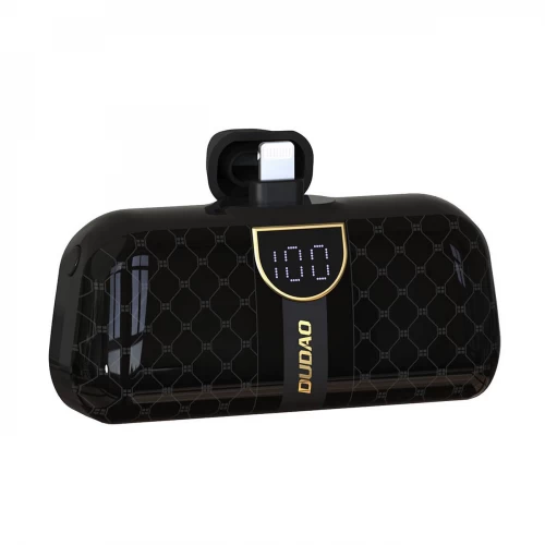 Power Bank Dudao "K20SL" Must 5000mAh + sisseehitatud Lightning ühendus