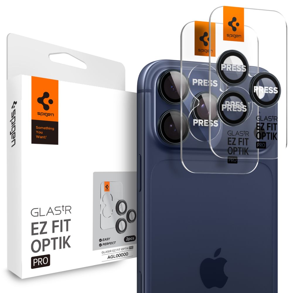 Spigen Optik.tR EZ Fit защита камеры для iPhone 14 Pro / Pro Max / 15 Pro / Pro Max - Titanium Blue 2 шт.