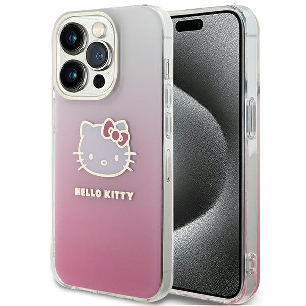 Hello Kitty IML Gradient Electrop Kitty Head ümbris jaoks iPhone 14 Pro - roosa