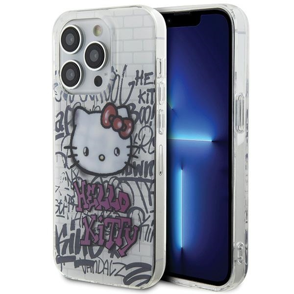 Hello Kitty IML Kitty On Bricks Graffiti ümbris jaoks iPhone 15 Pro - valge