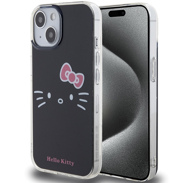 Hello Kitty IML Kitty Face чехол для iPhone 15 - чёрный
