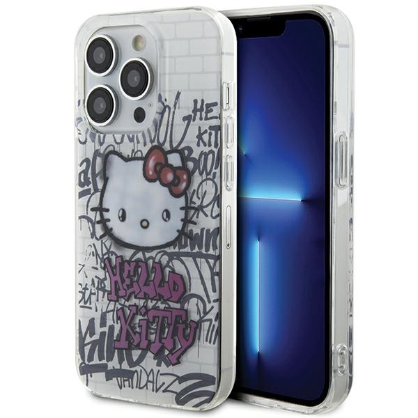 Hello Kitty IML Kitty On Bricks Graffiti ümbris jaoks iPhone 15 Pro Max - valge