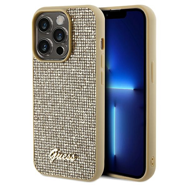 Guess Disco Metal Script ümbris jaoks iPhone 14 Pro Max - kuldne
