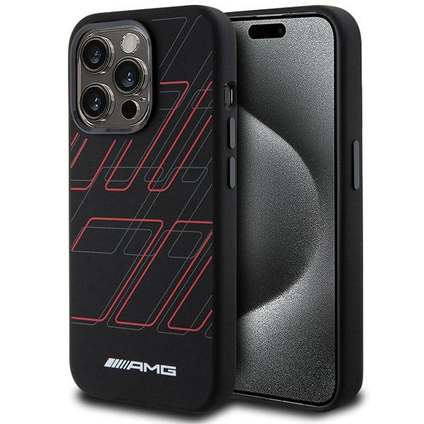 AMG Silicone Large Rhombuses Pattern MagSafe ümbris jaoks iPhone 15 Pro - must