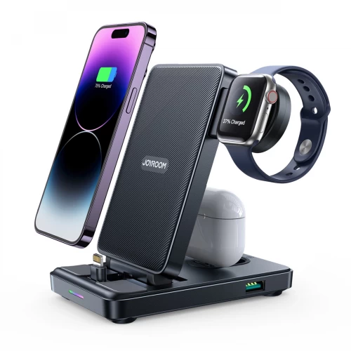 Juhtmevaba laadija Joyroom "JR-WQS02 4in1" must (iPhone / Apple Watch / Airpods)