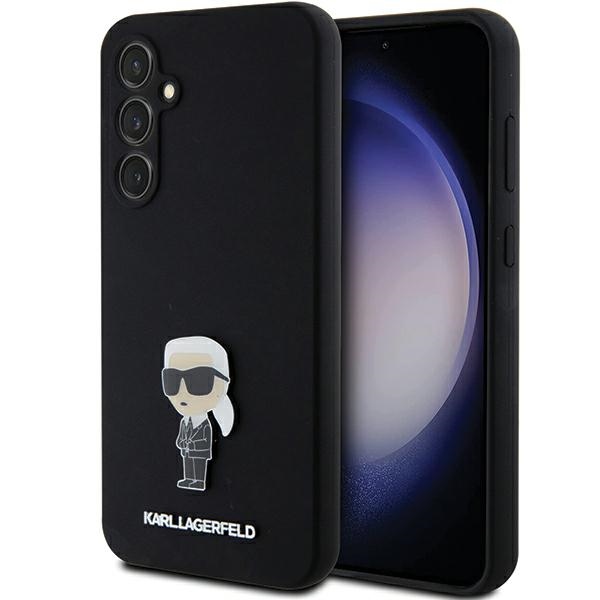 Karl Lagerfeld Silicone Ikonik Metal Pin ümbris jaoks Samsung Galaxy S23 FE - must