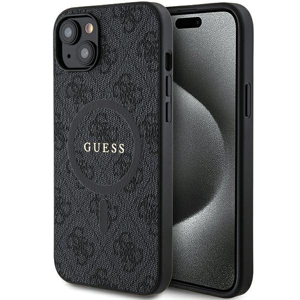 Guess 4G Collection Leather Metal Logo MagSafe Ümbris jaoks iPhone 15/14/13 - must