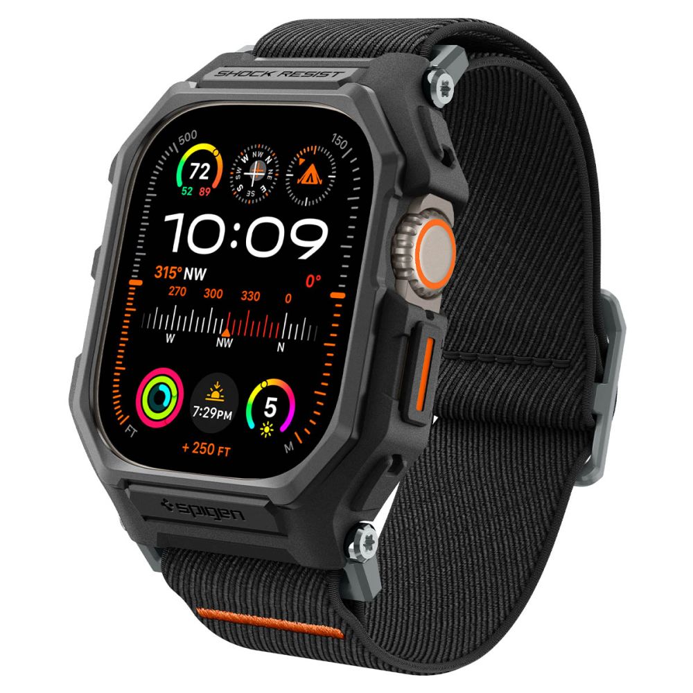 Spigen Lite Fit Pro Ümbris with Strap jaoks Apple Watch Ultra 1 / 2 (49mm) - Matte must
