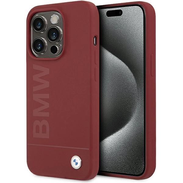 BMW Silicone Big Logo MagSafe ümbris jaoks iPhone 15 Pro - punane