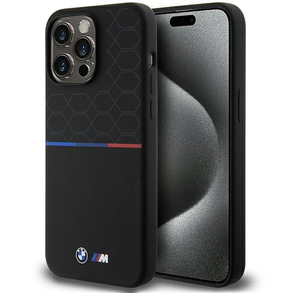 BMW M Silicone Pattern MagSafe ümbris jaoks iPhone 15 Pro Max - must