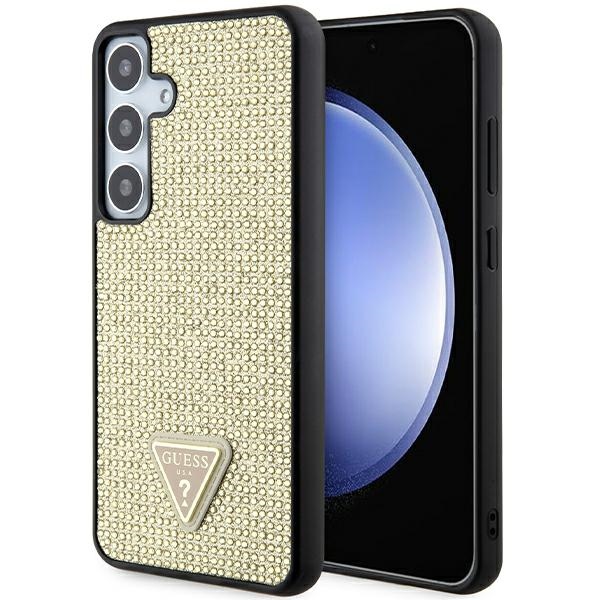 Guess Rhinestone Triangle ümbris seadmele Samsung Galaxy S24+, kuldne