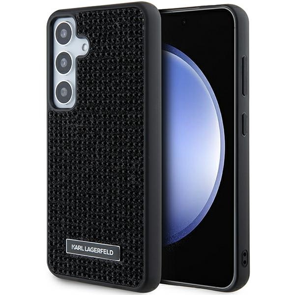 Karl Lagerfeld Rhinestone Metal Logo ümbris jaoks Samsung Galaxy S24 - must