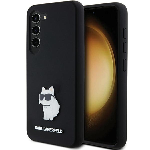 Karl Lagerfeld Silicone Choupette Metal Pin ümbris jaoks Samsung Galaxy S23 - must