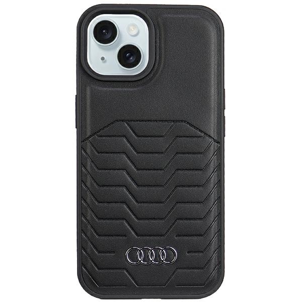 Audi Synthetic Leather Ümbris with MagSafe jaoks iPhone 15 Plus / 14 Plus - must