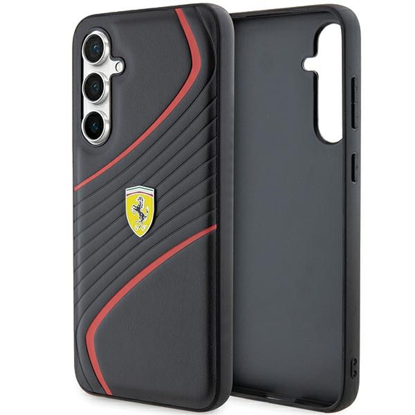 Ferrari Twist Metal Logo ümbris jaoks Samsung Galaxy S23 FE - must