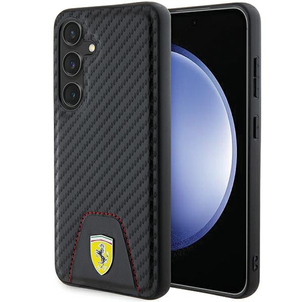 Ferrari Carbon Stitched Bottom ümbris jaoks Samsung Galaxy S24 - must