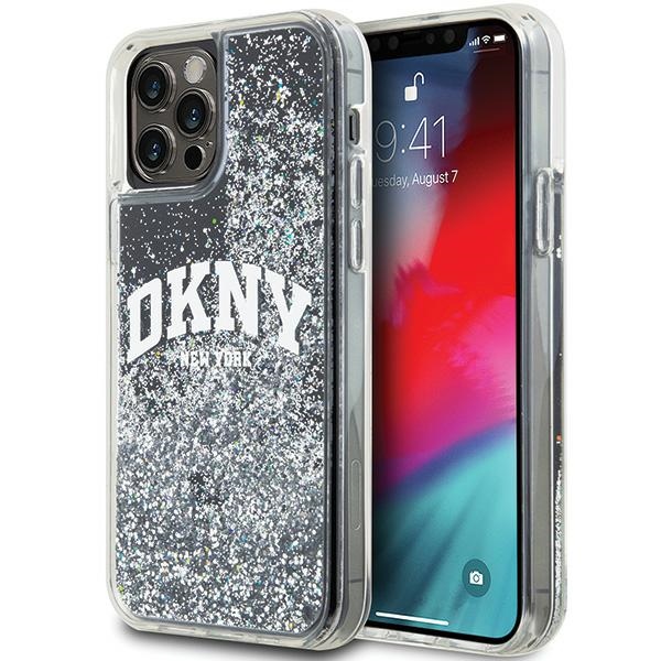 DKNY Liquid Glitter Big Logo iPhone 12 Pro/12 Ümbris - Must