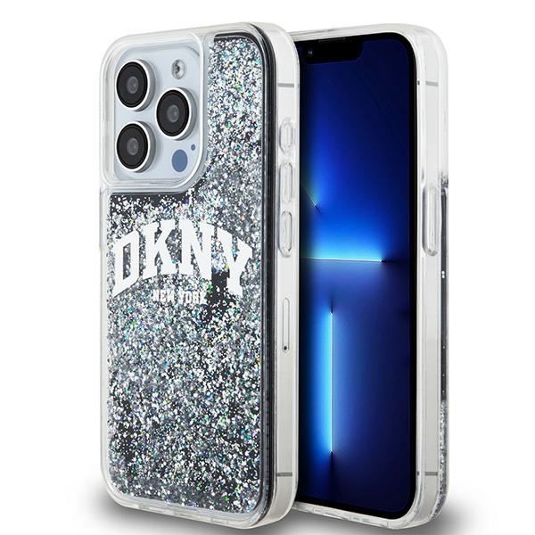DKNY Liquid Glitter Big Logo iPhone 14 Pro Ümbris - Must