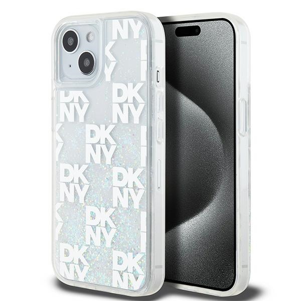 DKNY Liquid Glitter Multilogo ümbris jaoks iPhone 15 / 14 / 13 - valge