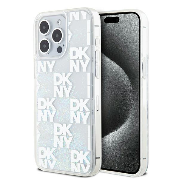 DKNY Liquid Glitter Multilogo ümbris jaoks iPhone 15 Pro Max - valge